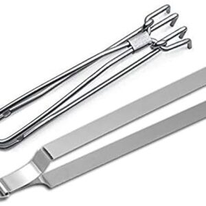 dynore stainless steel chapati roti chimta with pakkad utensil holder