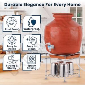 urbanmonk round surface matka stand for water pot