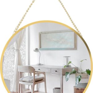 HOME ELEMENTS Wall Hanging Round Mirror with Chain