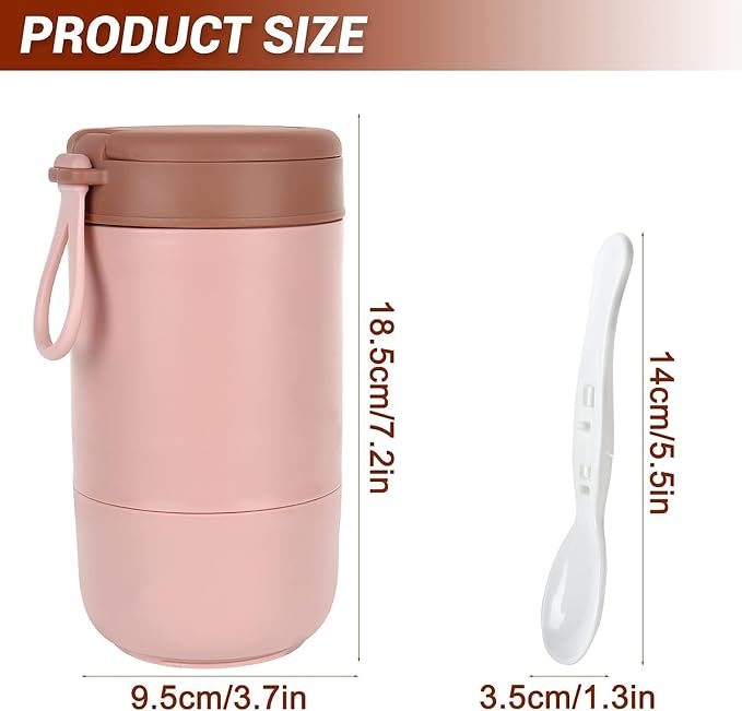YELONA Stainless Steel Lunch Pot – 730ml (Baby Pink) - Image 2