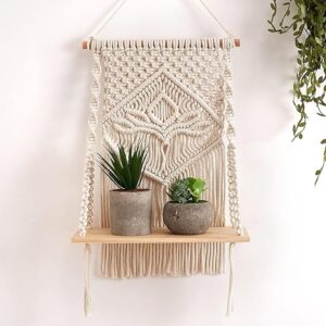 Decazone Macrame Wall Hanging Shelf