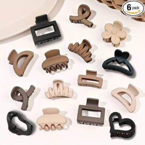 Cerrito Small Hair Claw Clips – 6 Pcs Multicolor