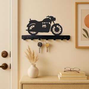 Spillbox Metal Wall Key Holder – Black (7 Hooks)