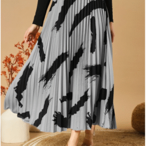 OTABU Women Printed Pleated A-Line Maxi Skirt