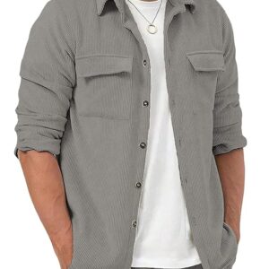 Lymio Men’s Regular Fit Casual Shirt with Stylish Rib Design