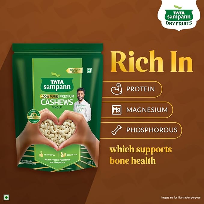 Tata Sampann Pure Cashews Whole (Kaju) – 500g - Image 3
