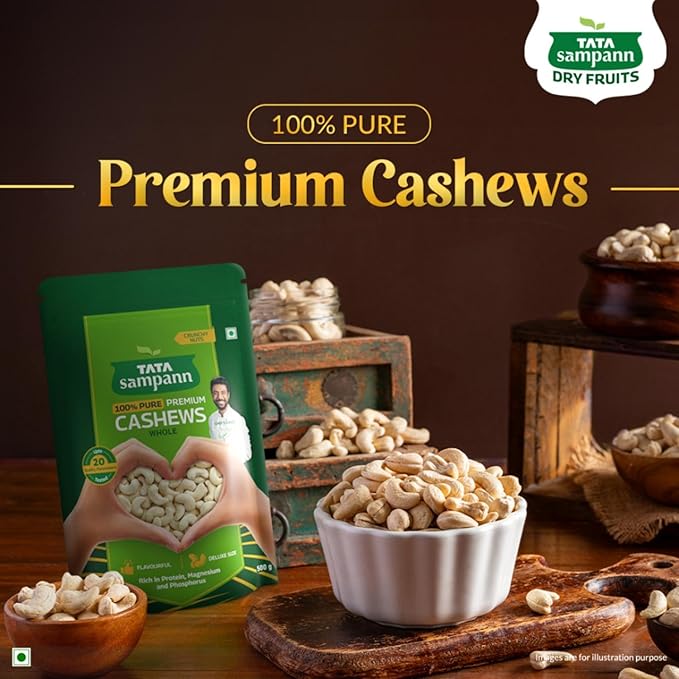 Tata Sampann Pure Cashews Whole (Kaju) – 500g - Image 2